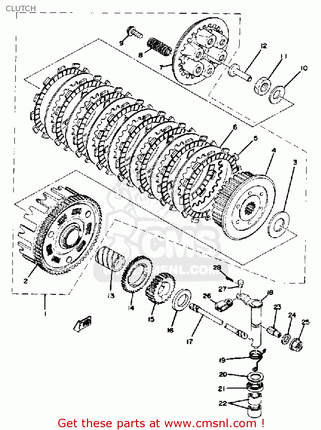 Yamaha XT500 1978 USA FROM 205001 CLUTCH buy original CLUTCH spares
