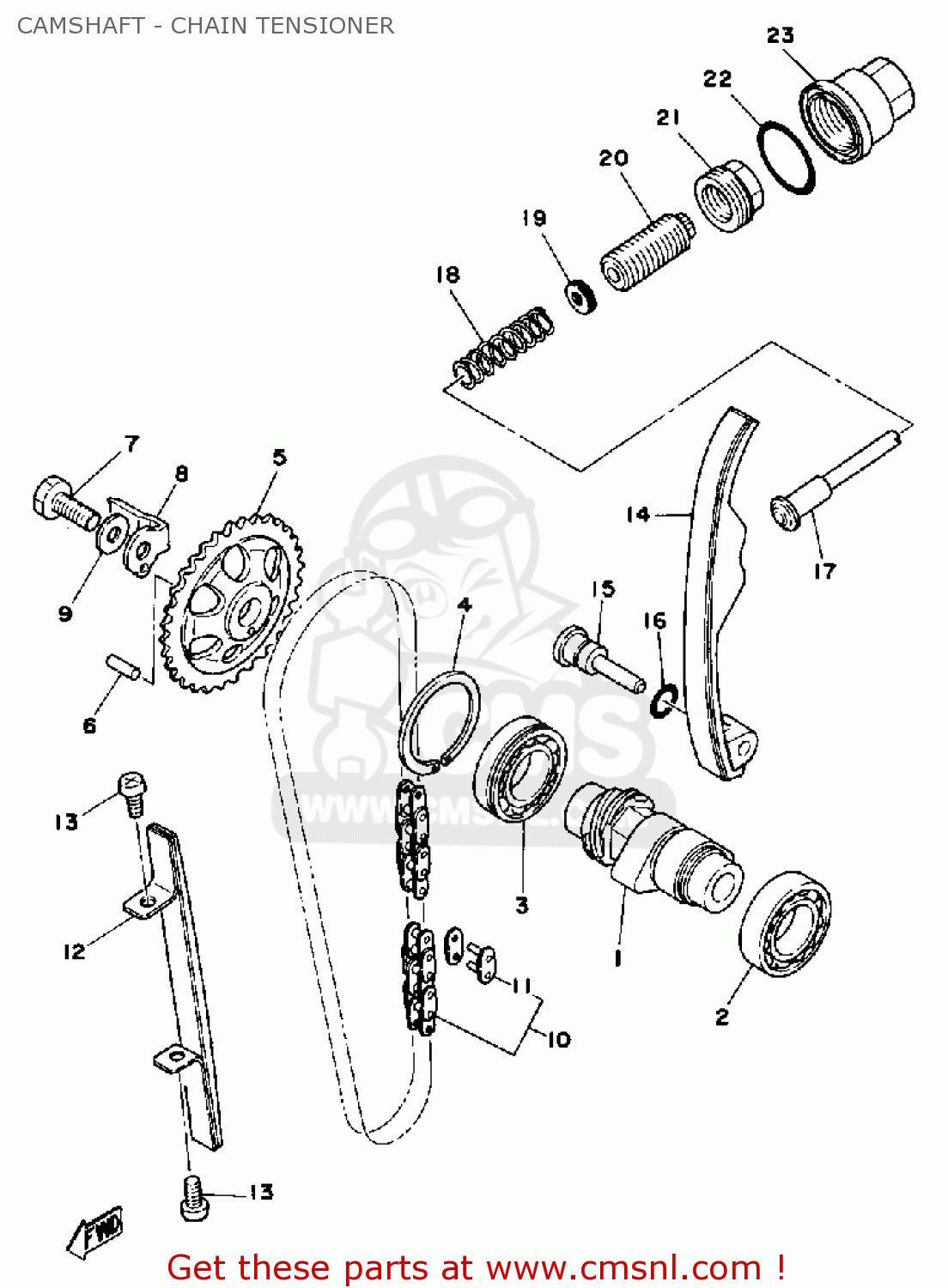 Yamaha XT500 1979 USA CANADA CAMSHAFT CHAIN TENSIONER buy original