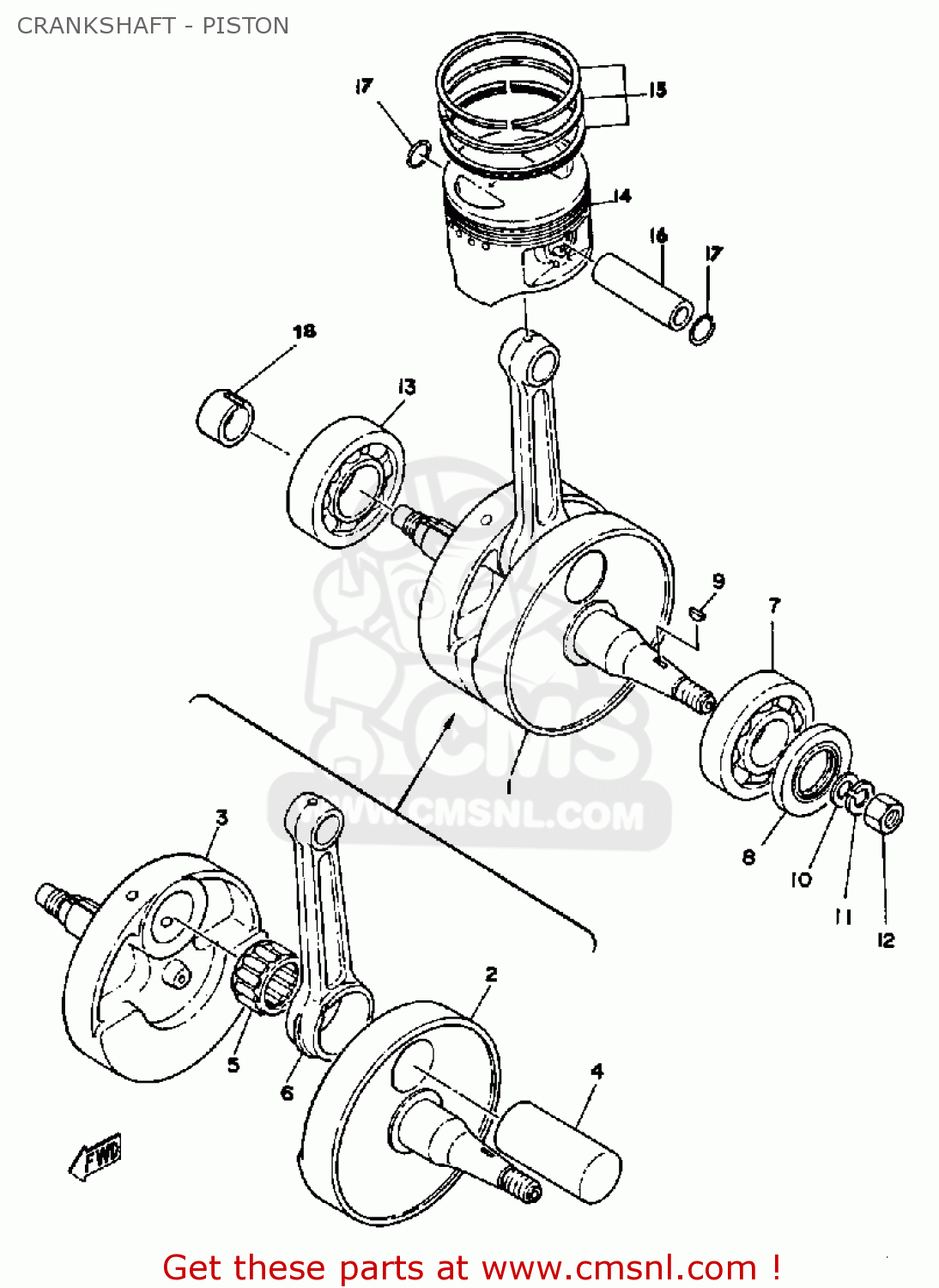 Yamaha XT500 1980 DUAL PURPOSE USA CRANKSHAFT - PISTON - buy original ...