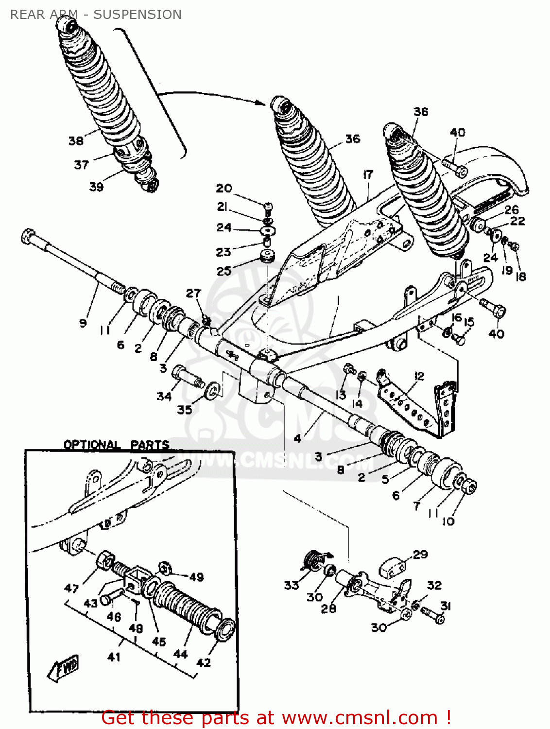 Yamaha XT500 1980 DUAL PURPOSE USA REAR ARM - SUSPENSION - buy original ...