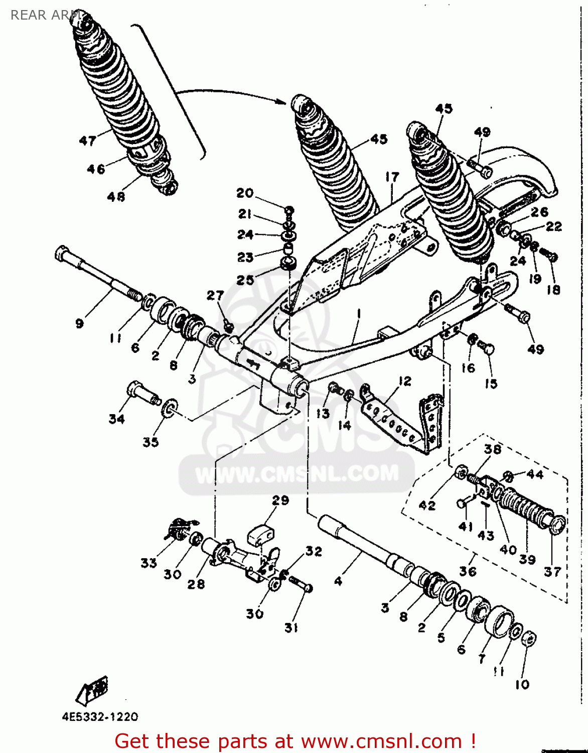 Yamaha XT500 1986 56U GERMANY 2656U-332G2 REAR ARM - buy original REAR ...