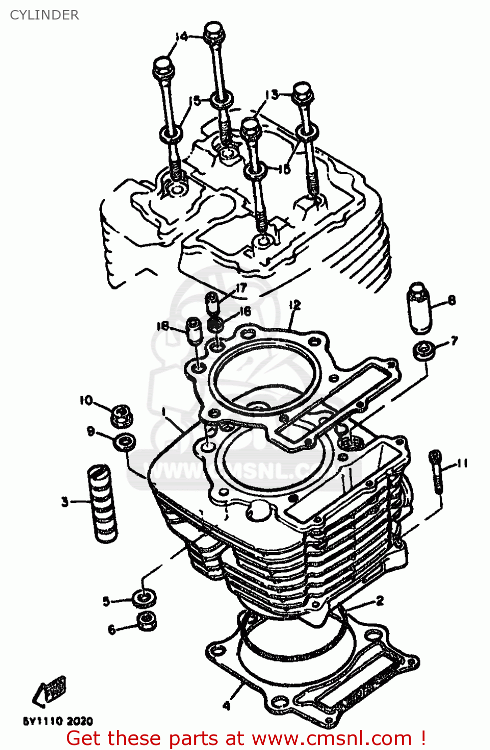 Yamaha XT550 1982 5Y3 EUROPE 225Y3-300E1 CYLINDER - buy original ...