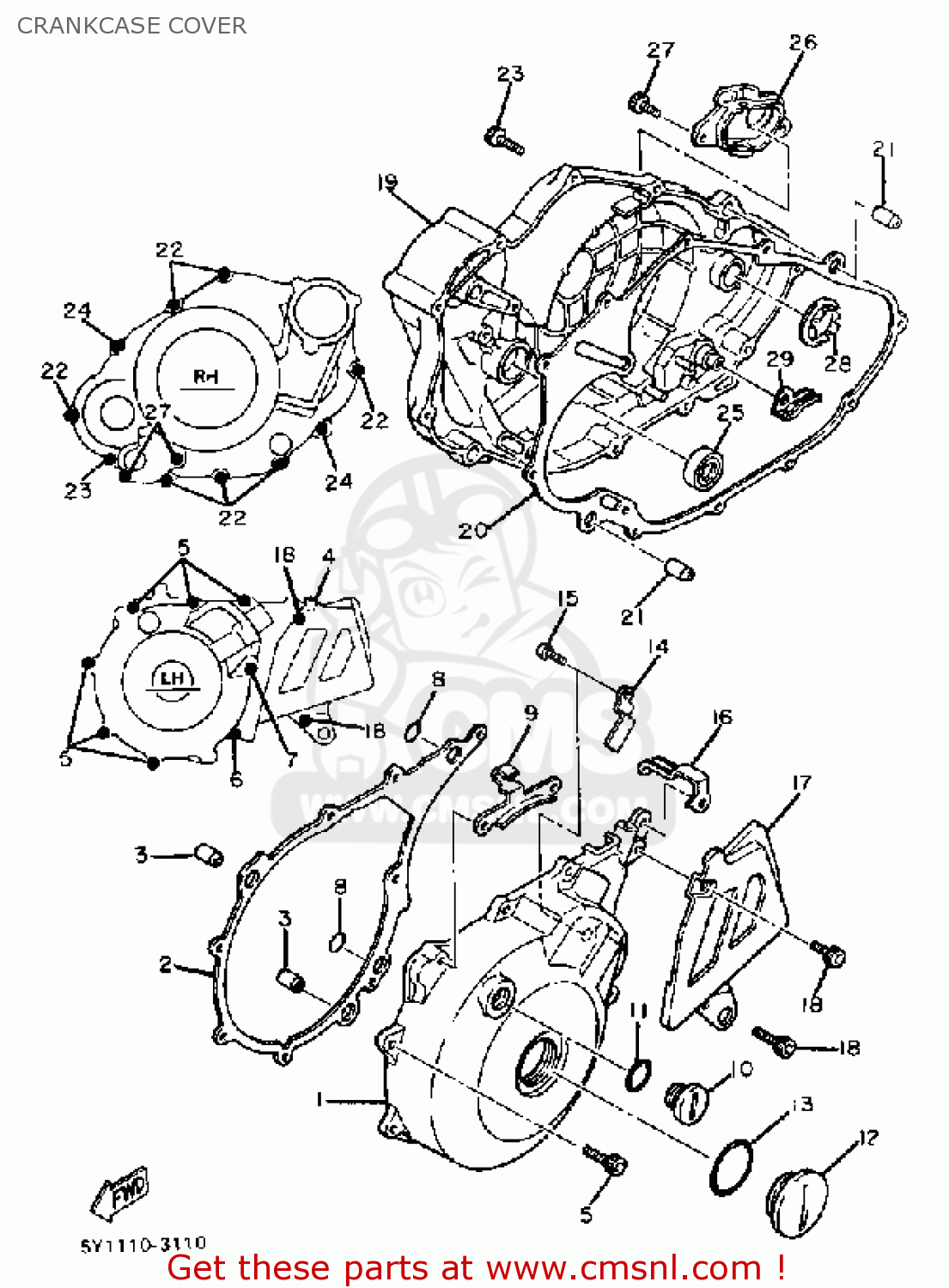 Yamaha XT550 DUAL PURPOSE 1983 (D) USA CRANKCASE COVER - buy original ...