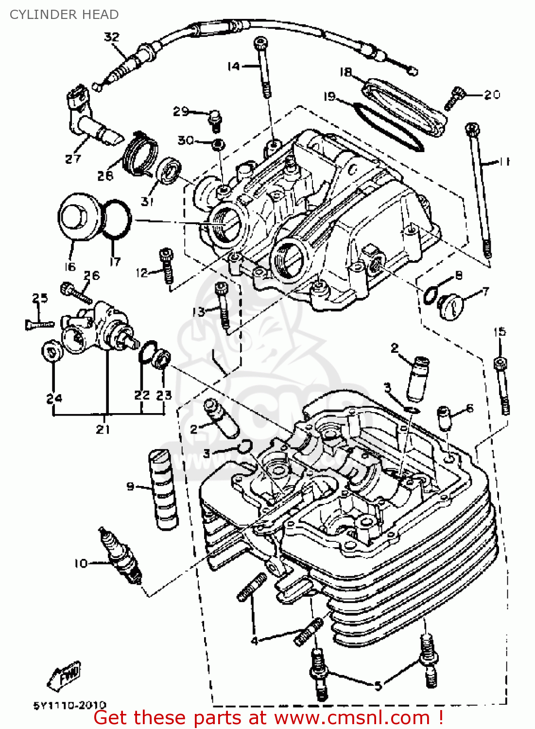 Yamaha XT550 DUAL PURPOSE 1983 (D) USA CYLINDER HEAD buy original