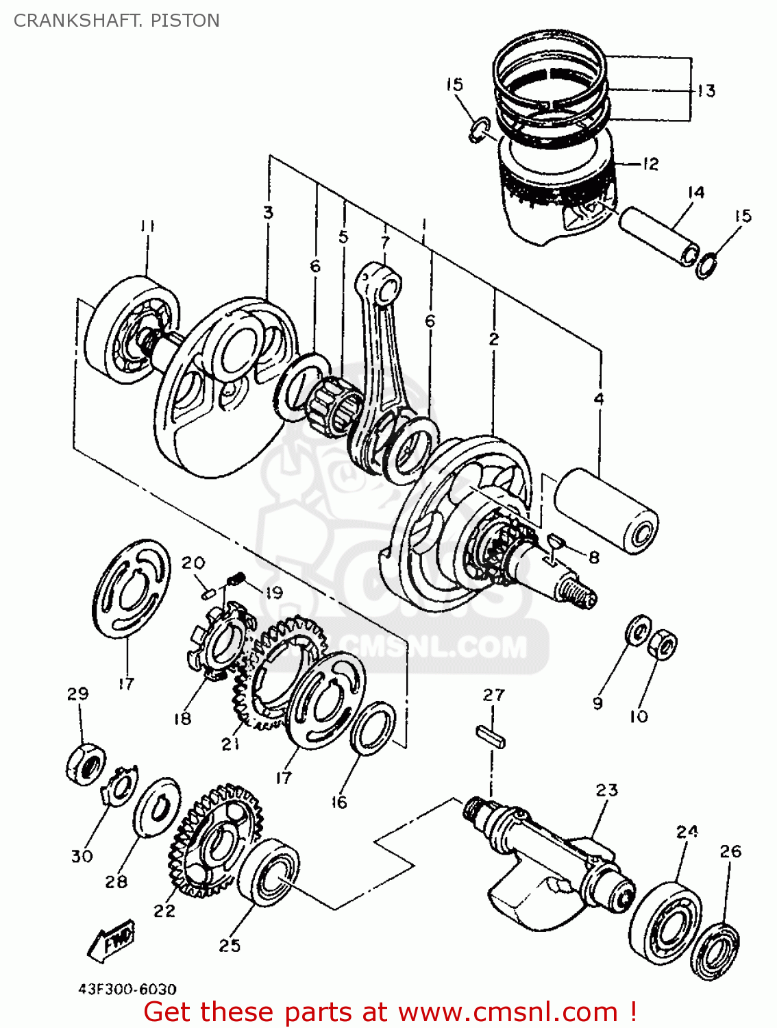 Yamaha XT600 1986 43F EUROPE 2643F300E1 CRANKSHAFT. PISTON buy