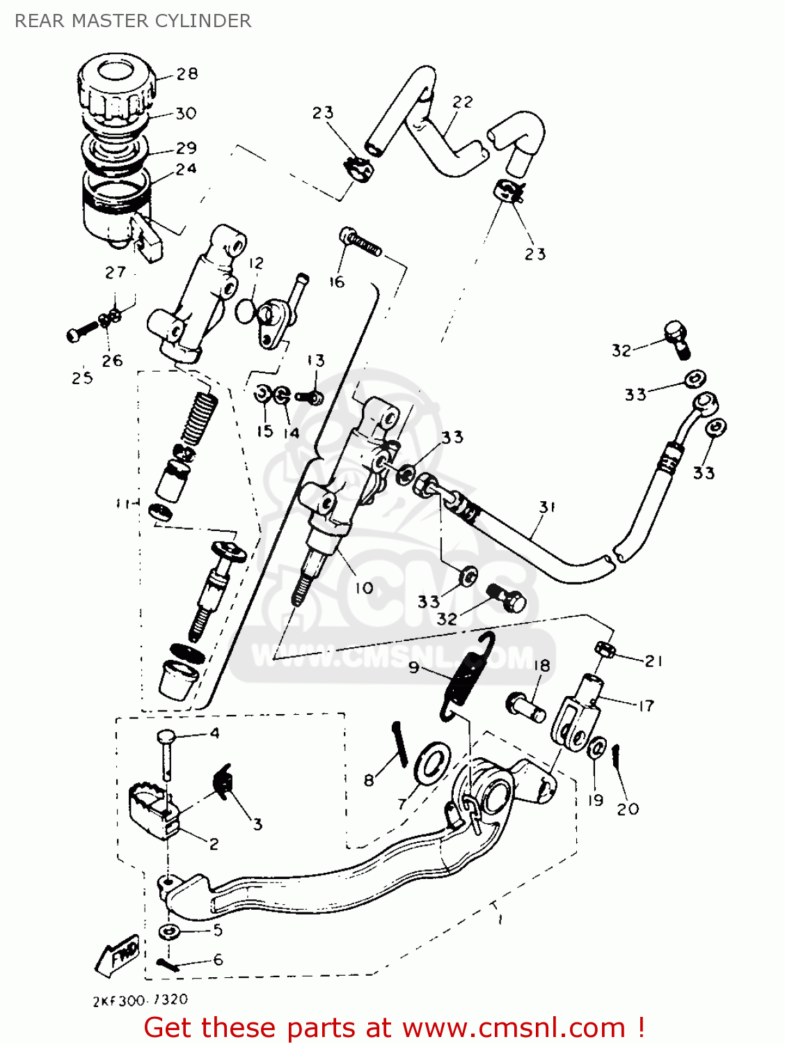 Yamaha XT600 1987 2KF EUROPE 272KF300E2 REAR MASTER CYLINDER buy
