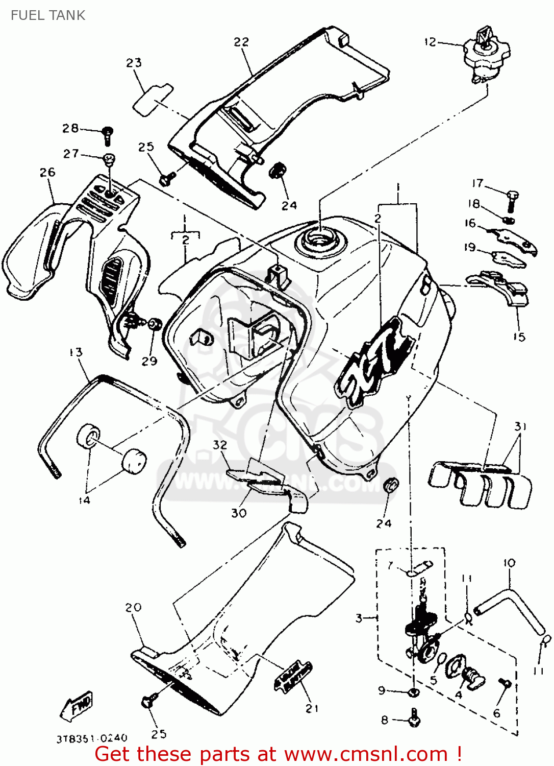 Yamaha XT600 1990 3TB2 SPAIN 203TB-352S1 FUEL TANK - buy original FUEL ...