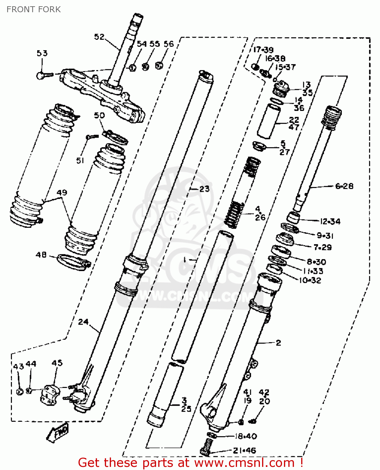 Yamaha XT600 DUAL PURPOSE 1985 (F) USA FRONT FORK buy original FRONT