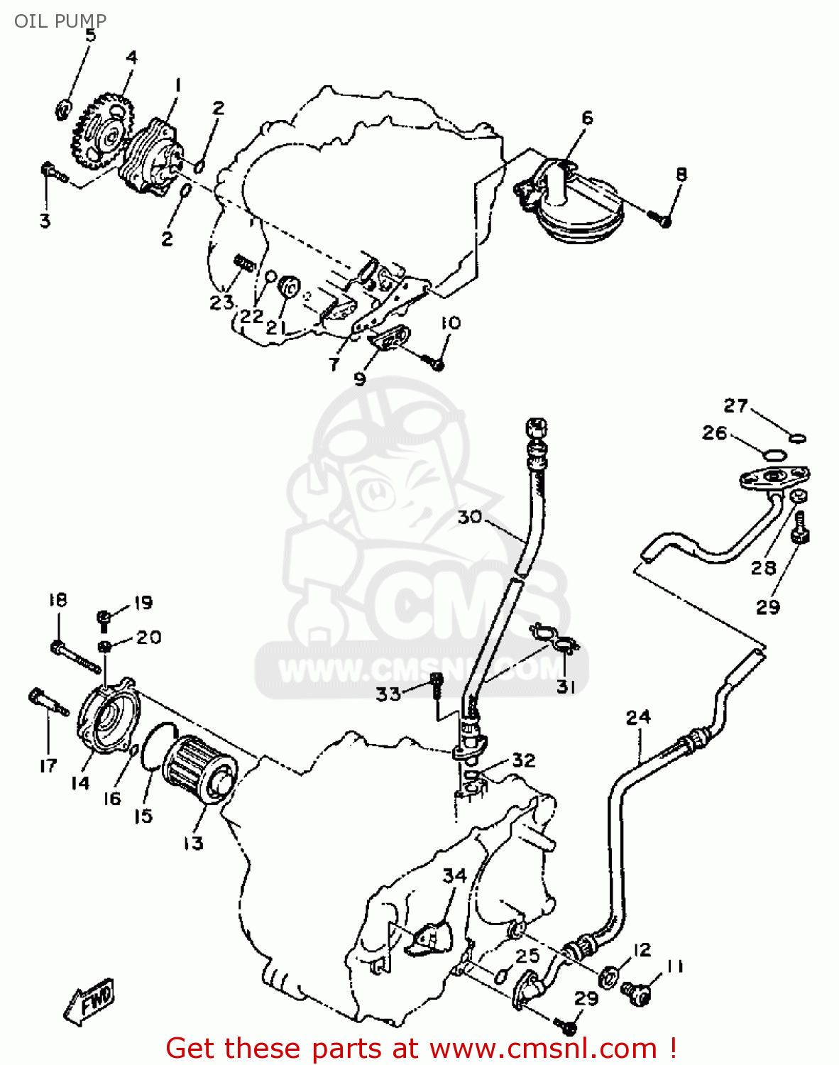 Yamaha XT600 DUAL PURPOSE 1985 (F) USA OIL PUMP buy original OIL PUMP
