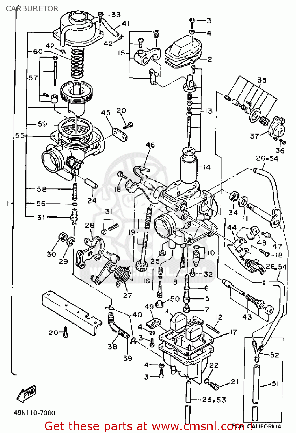 Yamaha XT600 DUAL PURPOSE 1989 (K) USA CARBURETOR - buy original ...