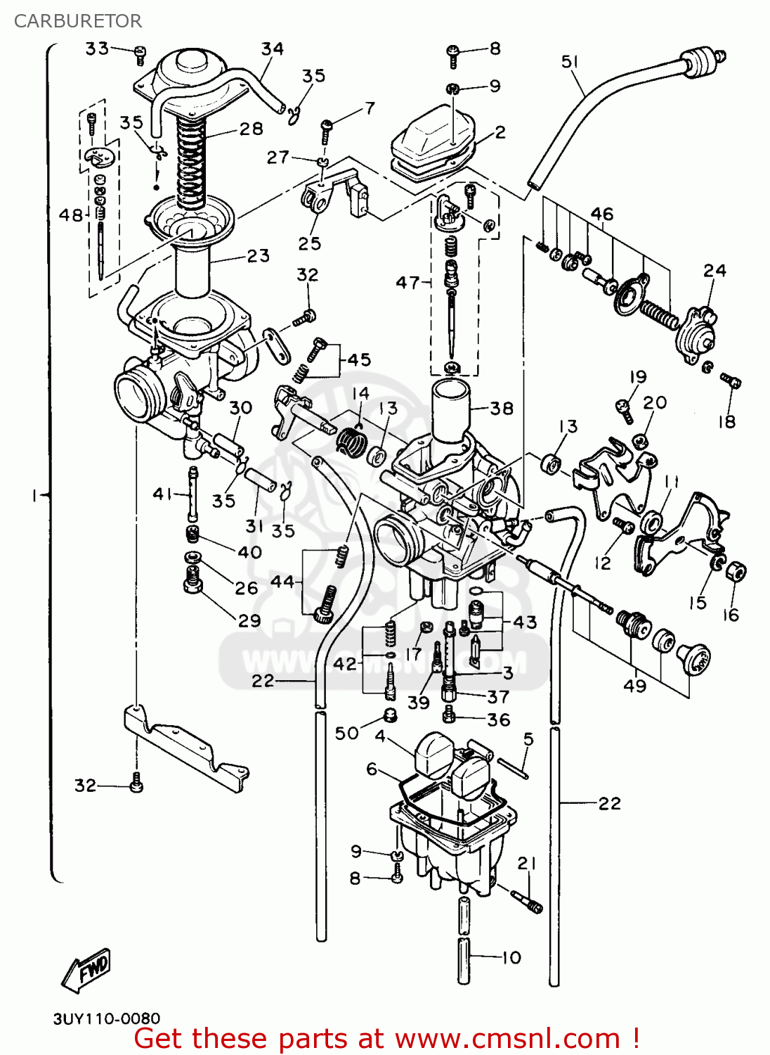 Yamaha XT600E 1991 (M) USA CARBURETOR - buy original CARBURETOR spares ...