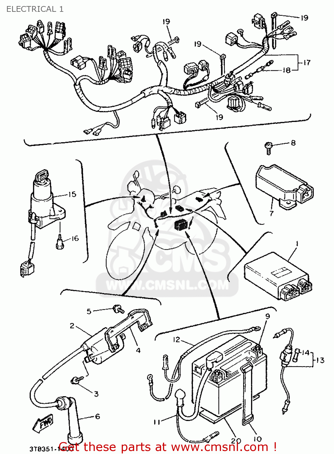 Yamaha XT600E 1992 3TB5 EUROPE 223TB300E1 ELECTRICAL 1 buy original