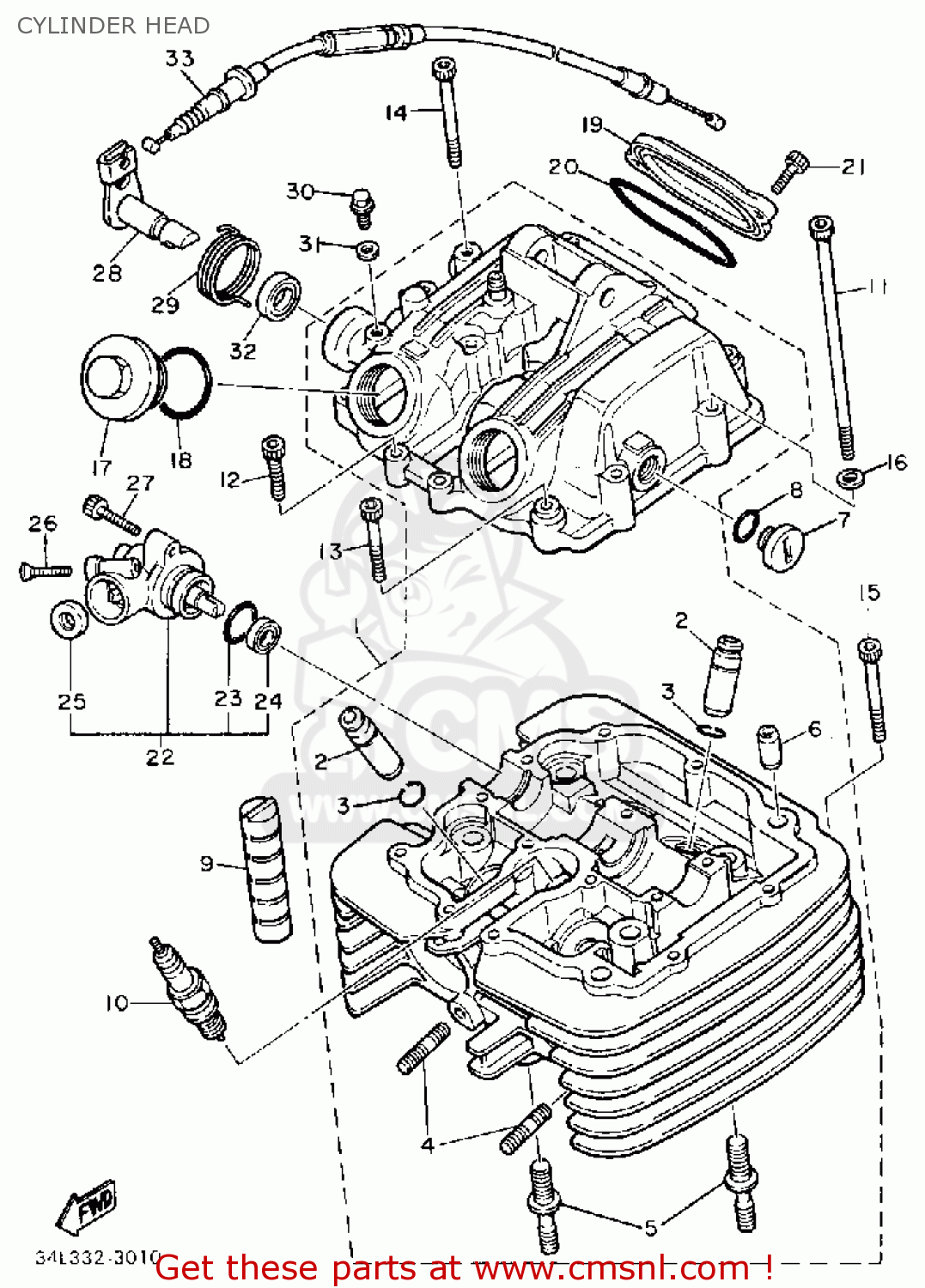 Yamaha Xt600s Dual Purpose 1986 Cylinder Head - schematic ... yamaha xt600e wiring diagram 