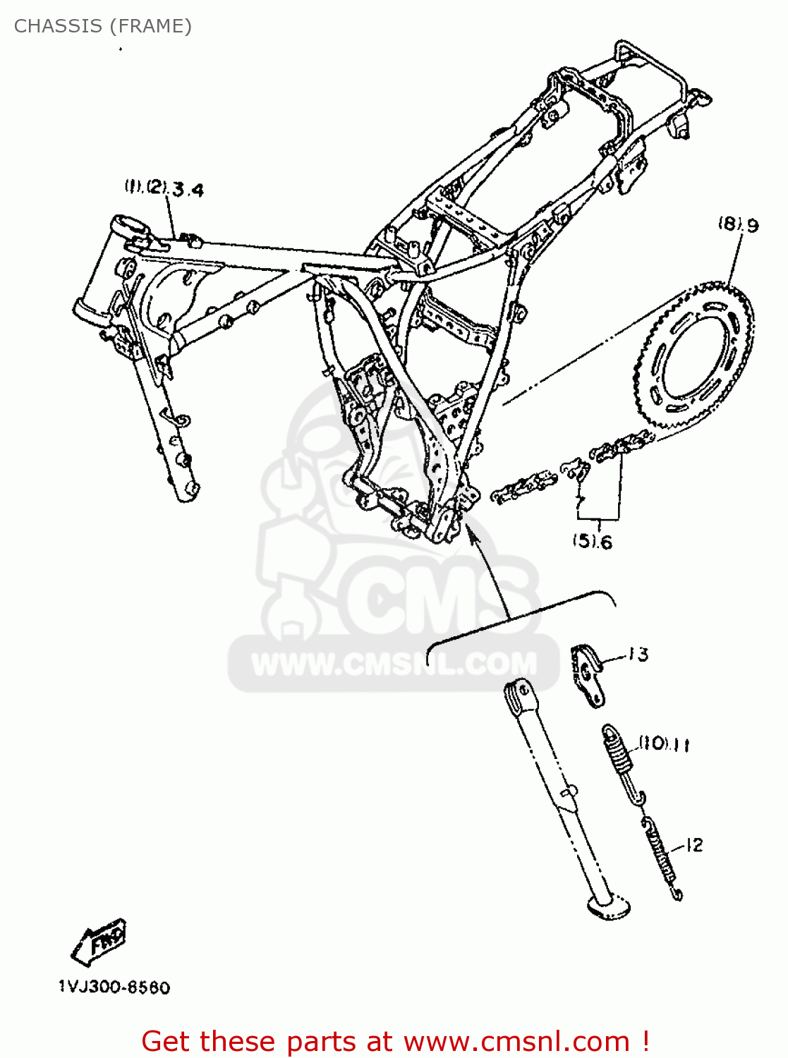 Yamaha XT600Z 1986 1VK SWITZERLAND 261VJ-300E1 CHASSIS (FRAME) - buy ...