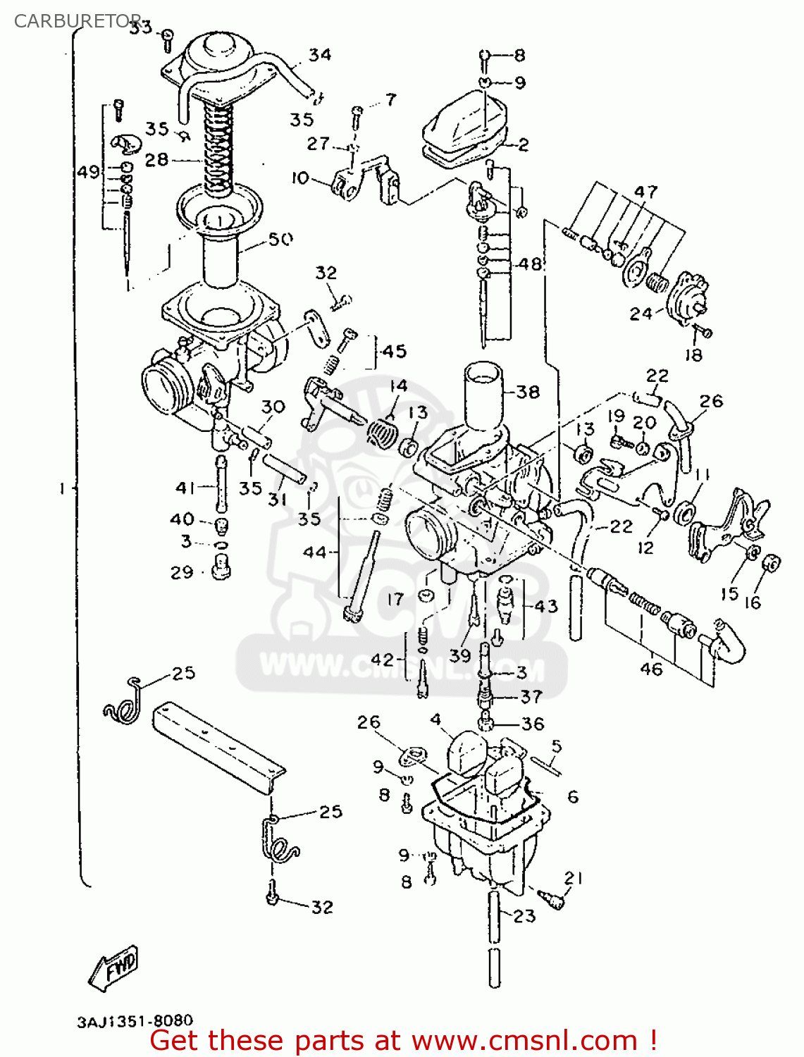 Yamaha XT600Z 1989 3AJ4 EUROPE 293AJ-300E1 CARBURETOR - buy original ...