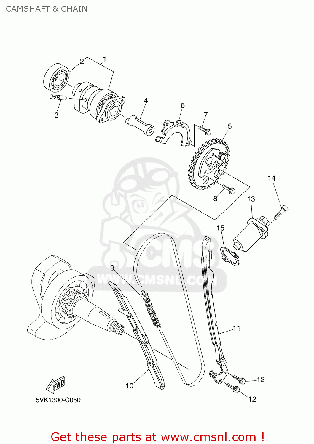 Yamaha XT660R 2004 5VK1 BELGIUM 1C5VK300E3 CAMSHAFT & CHAIN buy