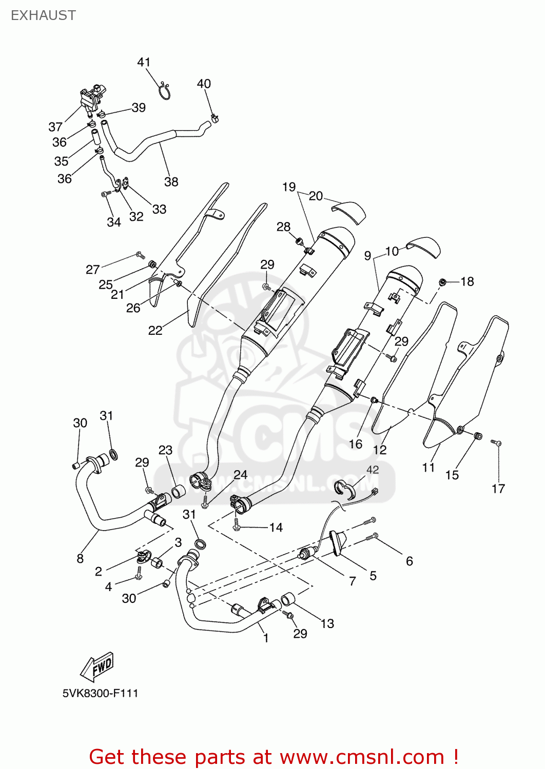 Yamaha XT660X 2007 10S1 IRELAND 1F10S-300F1 EXHAUST - buy original ...