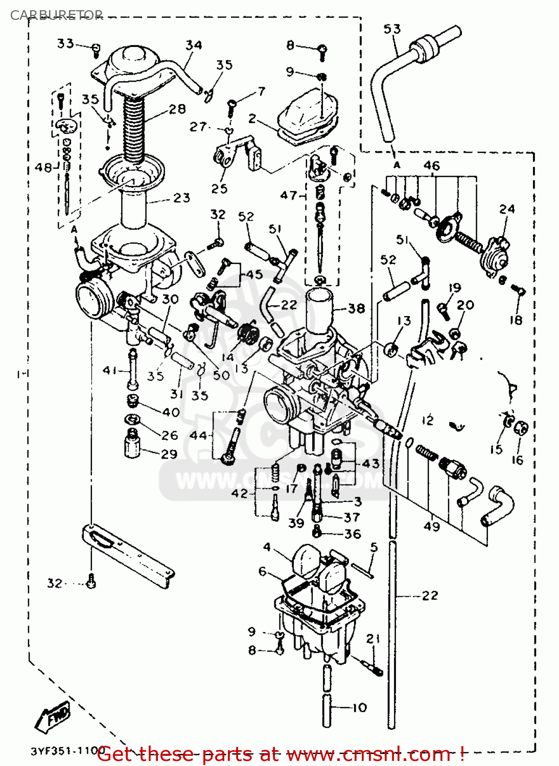 Yamaha XTZ660 1991 3YF1 EUROPE 213YF-300E1 CARBURETOR - buy original ...