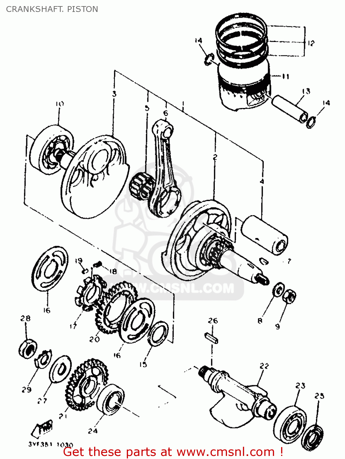 Yamaha XTZ660 1991 3YF1 EUROPE 213YF-300E1 CRANKSHAFT. PISTON - buy ...