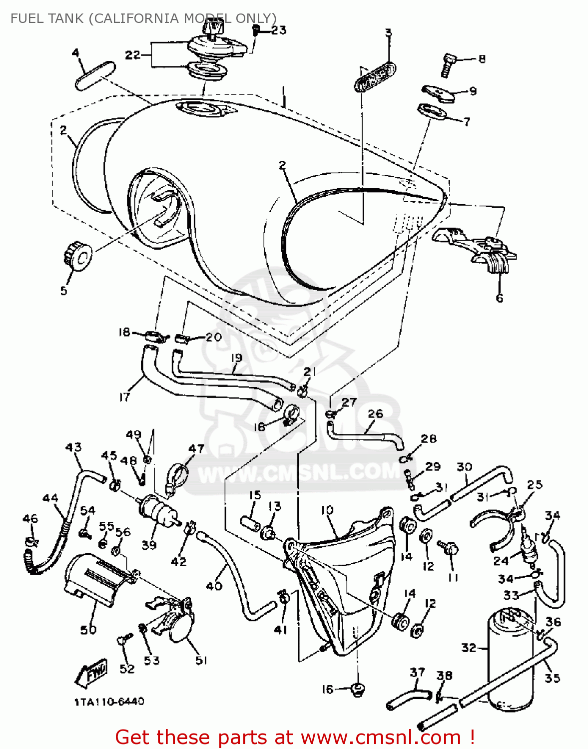 Yamaha XV1100 VIRAGO 1988 (J) USA FUEL TANK (CALIFORNIA MODEL ONLY ...