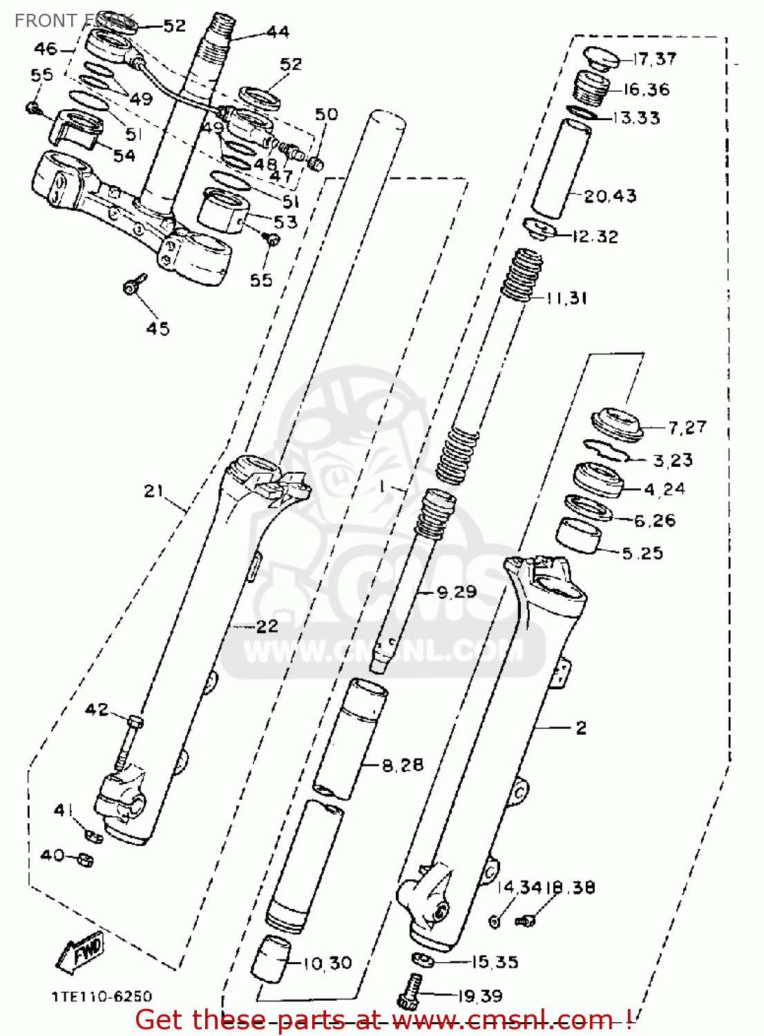 Yamaha XV1100 VIRAGO 1989 (K) USA FRONT FORK buy original FRONT FORK