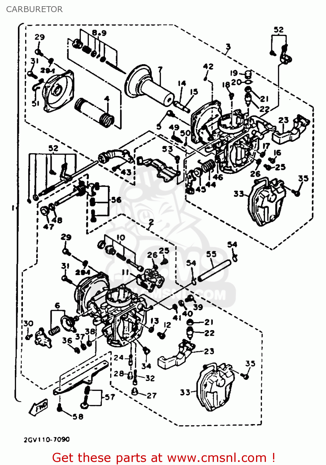 Yamaha XV535 1987 (H) USA CARBURETOR buy original CARBURETOR spares