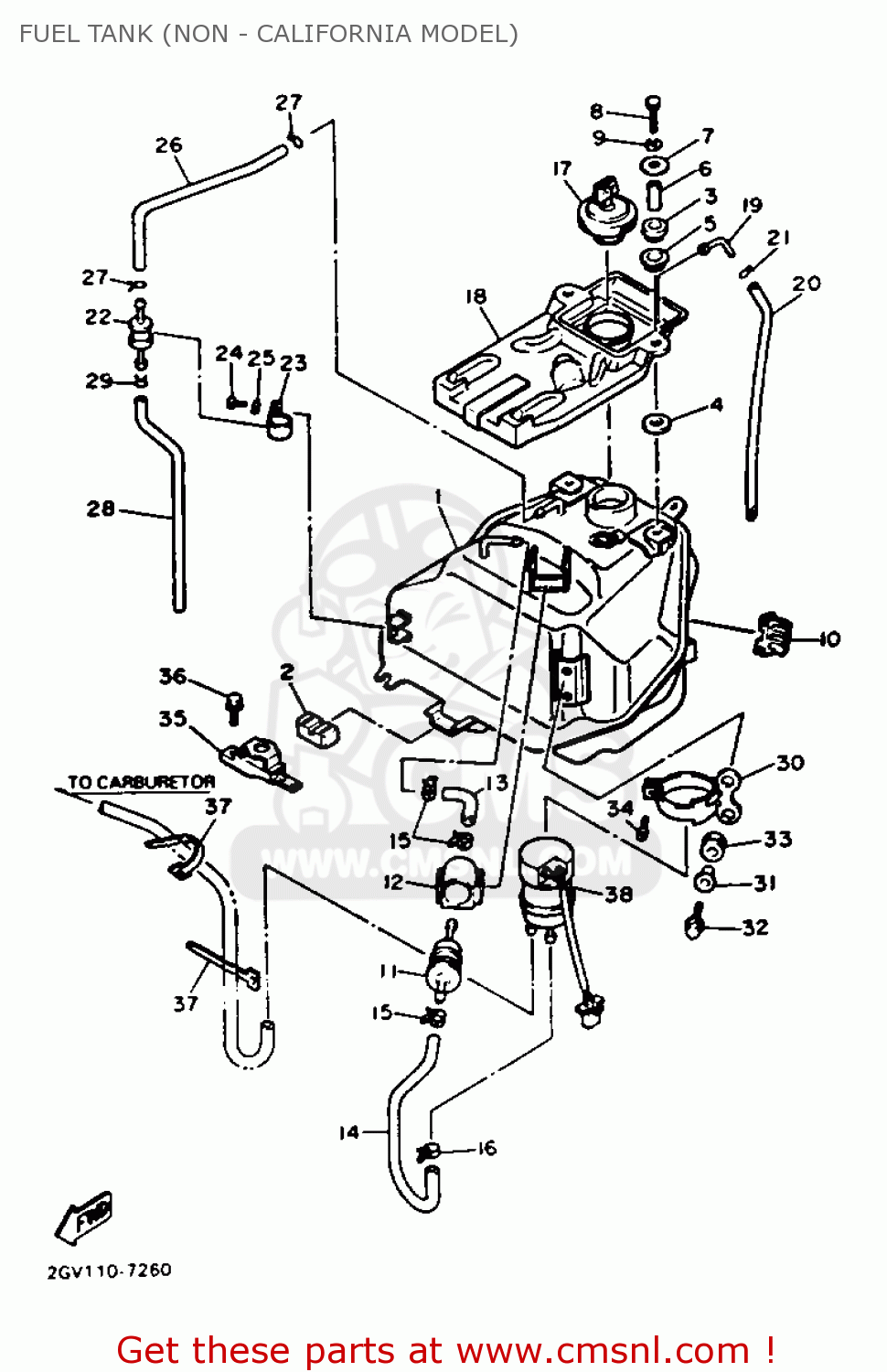 Yamaha XV535 1987 (H) USA FUEL TANK (NON CALIFORNIA MODEL) buy