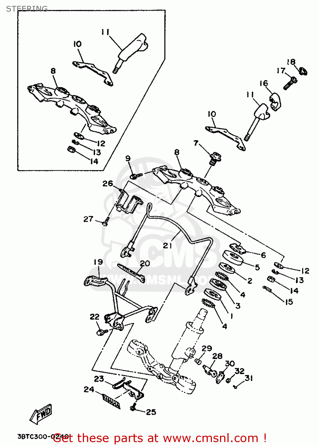 Yamaha XV535 1994 3BTY EUROPE 243BT300E1 STEERING buy original