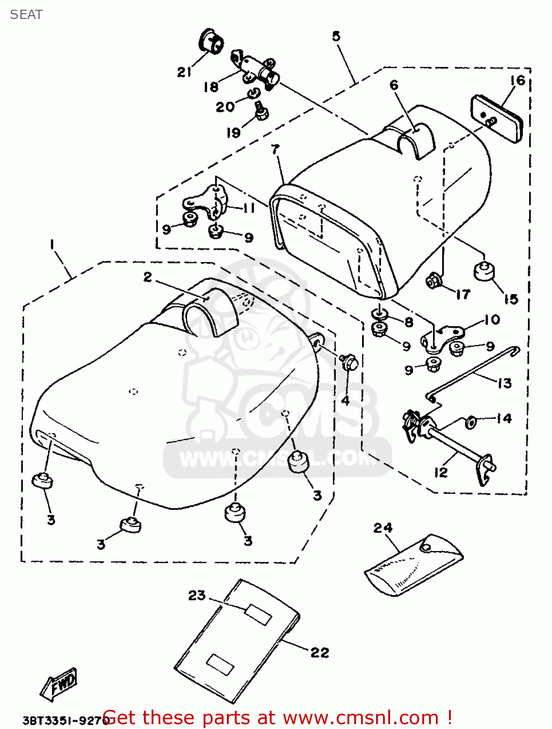 Yamaha XV535 (20KW) 1992 3BR6 GERMANY 223BT332G1 SEAT buy original