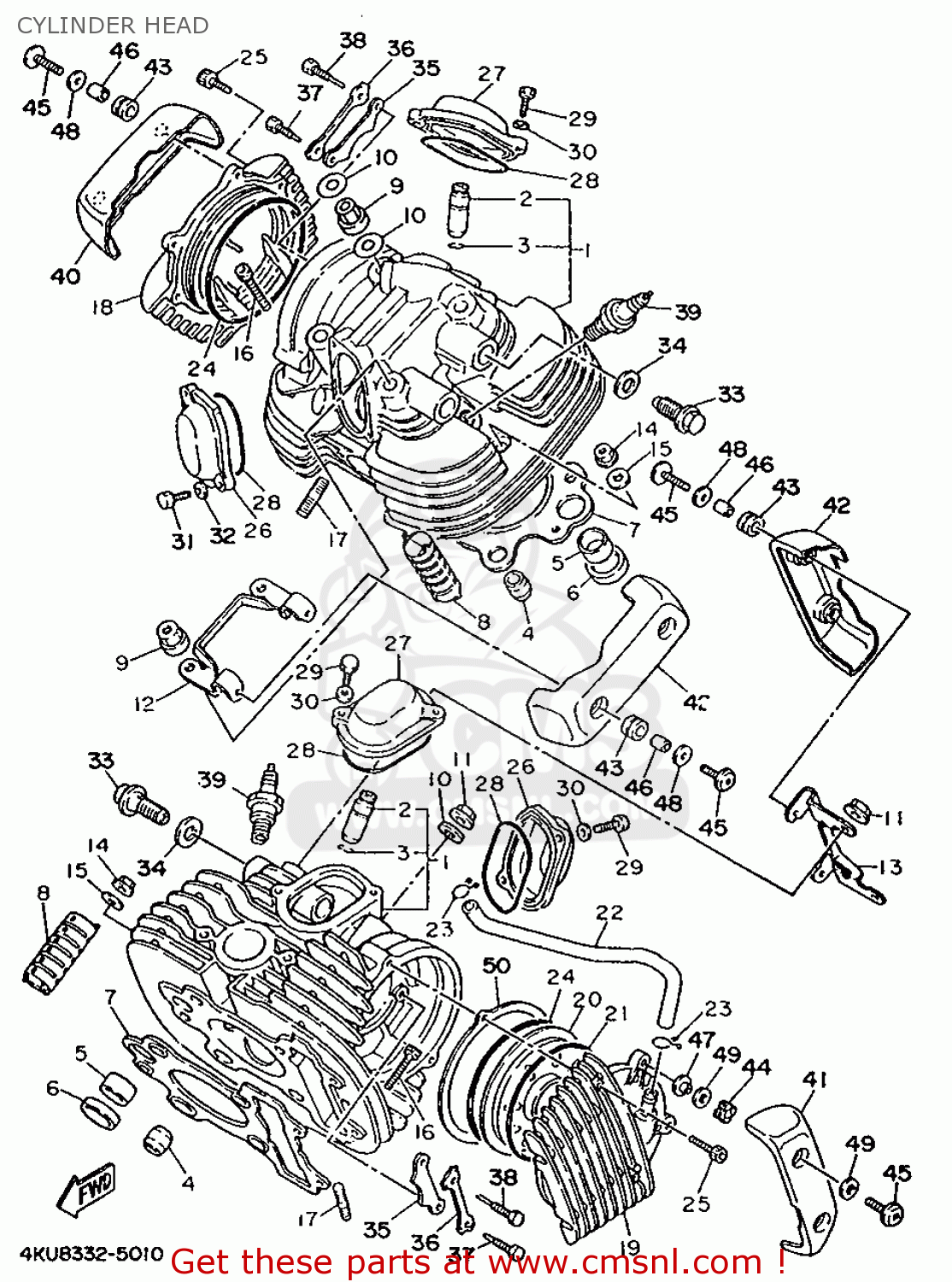 Yamaha XV535 (FLAT) 1996 4KUL EUROPE 264KU300E2 CYLINDER HEAD buy