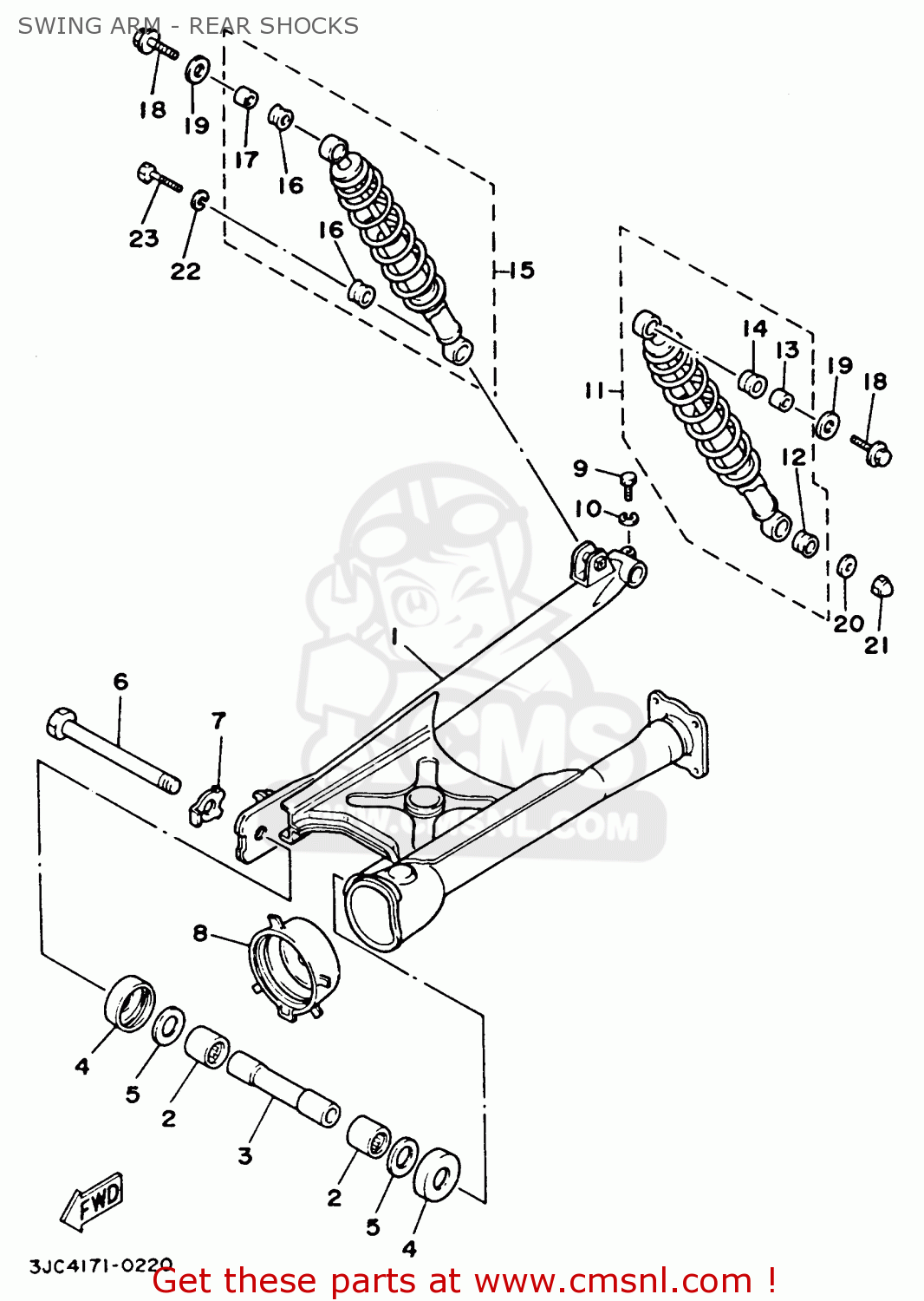 Yamaha XV535 VIRAGO 1993 (P) USA SWING ARM REAR SHOCKS buy original