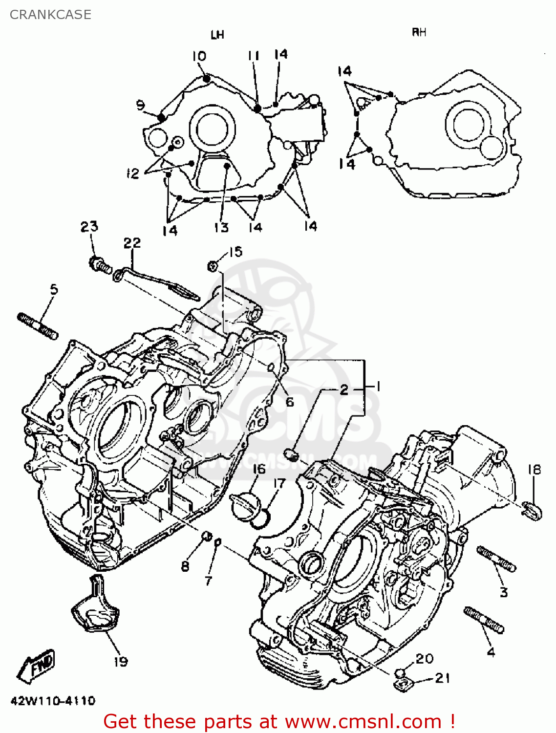 Yamaha XV700S VIRAGO 1986 (G) USA CRANKCASE - buy original CRANKCASE ...