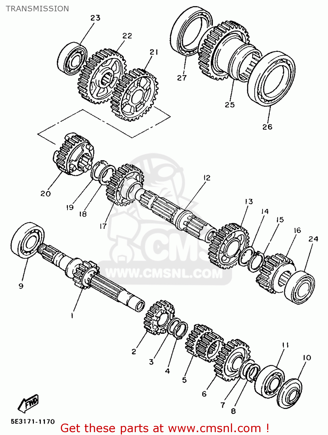 Yamaha XV750 1992 4FY1 EUROPE 224FY-300E1 TRANSMISSION - buy original ...