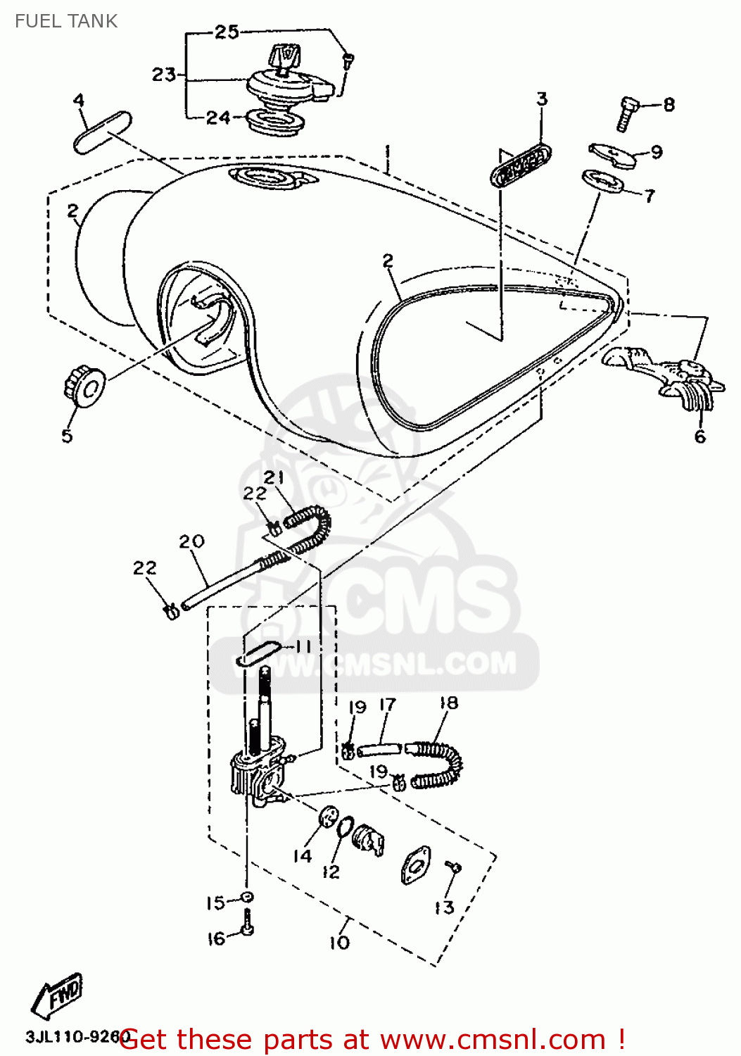 Yamaha XV750 1993 4GK1 SWITZERLAND 234GK-361E1 FUEL TANK - buy original ...