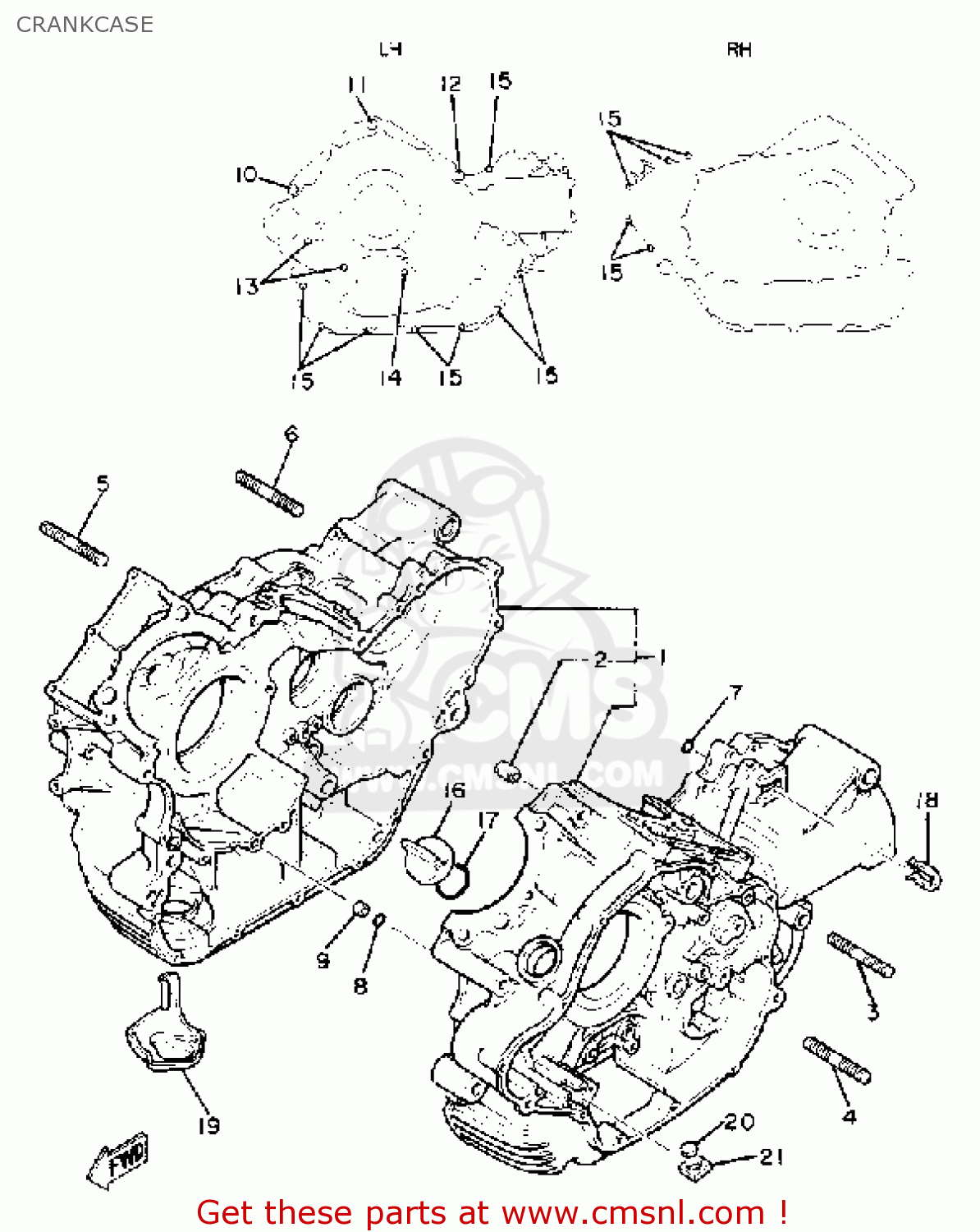 Yamaha XV750 VIRAGO 1981 (B) USA CRANKCASE - buy original CRANKCASE ...