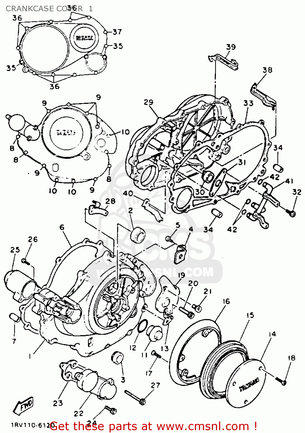 Yamaha XV750 VIRAGO 1993 (P) USA CRANKCASE COVER 1 - buy original ...