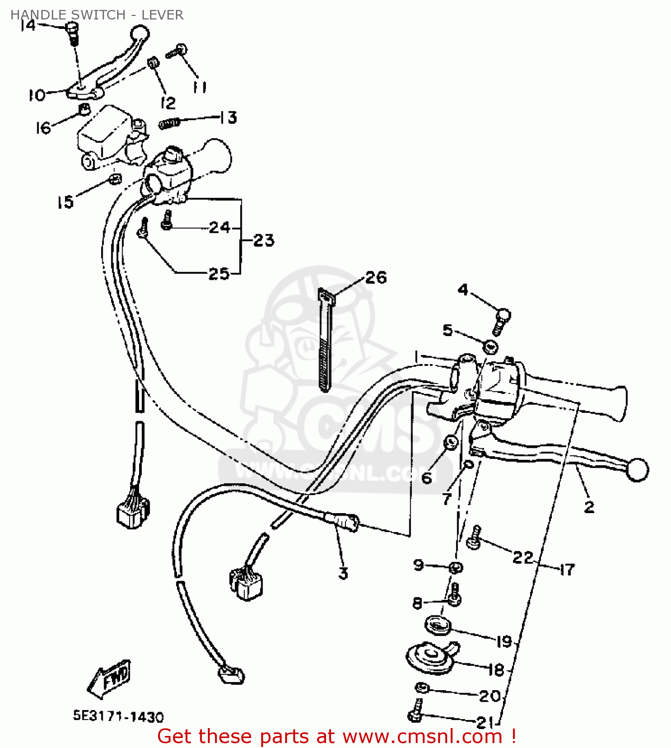 Yamaha XV750M VIRAGO 1983 (D) USA HANDLE SWITCH - LEVER - buy original ...