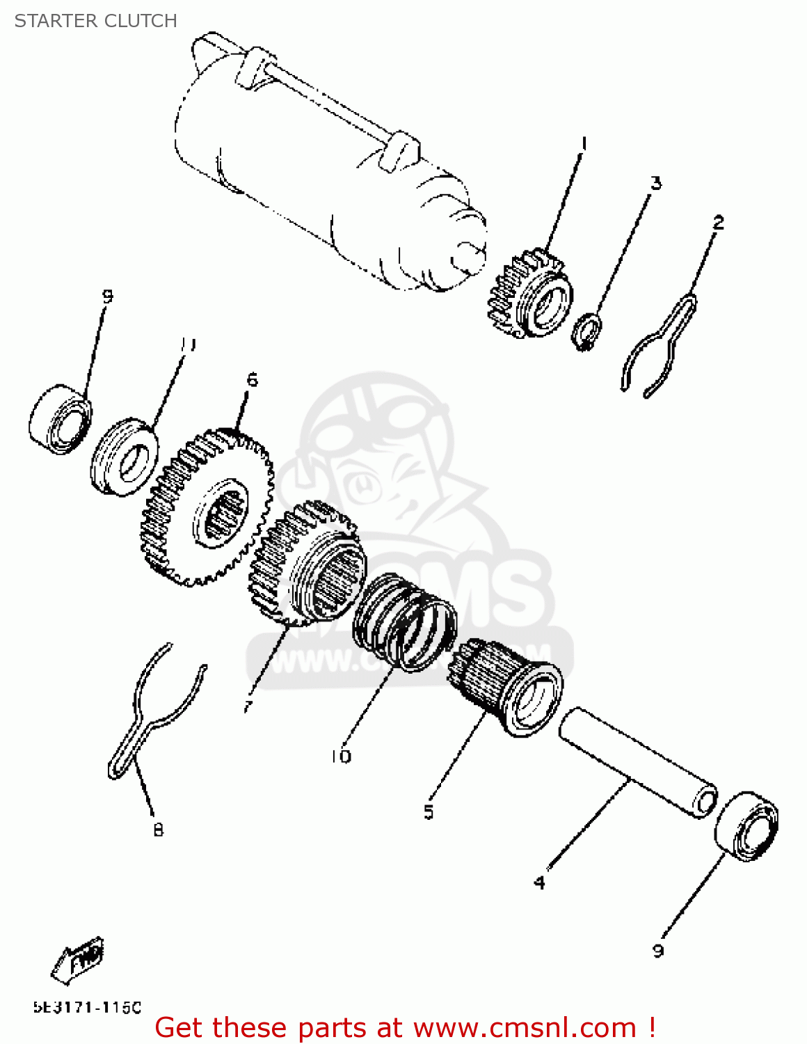 Yamaha XV920 VIRAGO 1983 (D) USA STARTER CLUTCH buy original STARTER