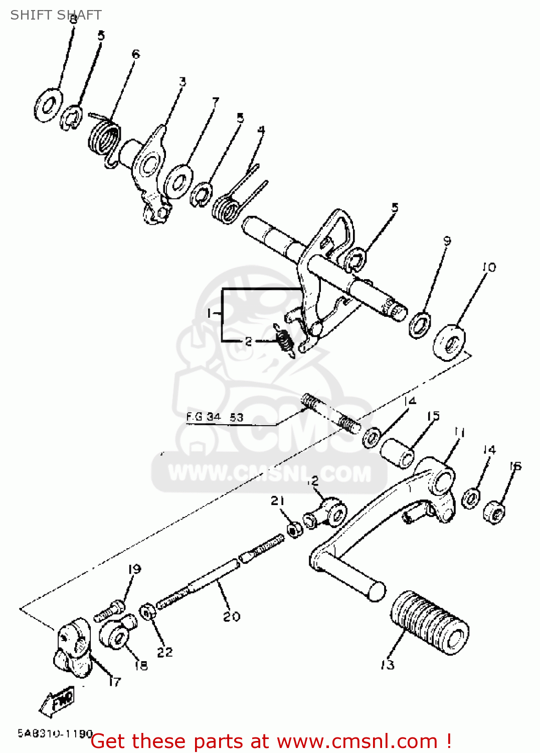 Yamaha XV920R VIRAGO 1981 (B) USA SHIFT SHAFT - buy original SHIFT ...