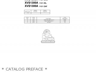 * CATALOG PREFACE * - XVS1300A 2007 11C1 SOUTH AFRICA 1F11C-300E1