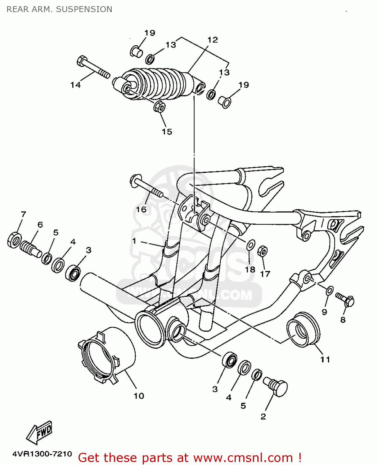 Yamaha XVS650 1997 4VR1 BELGIUM 274VR-300E4 REAR ARM. SUSPENSION - buy ...