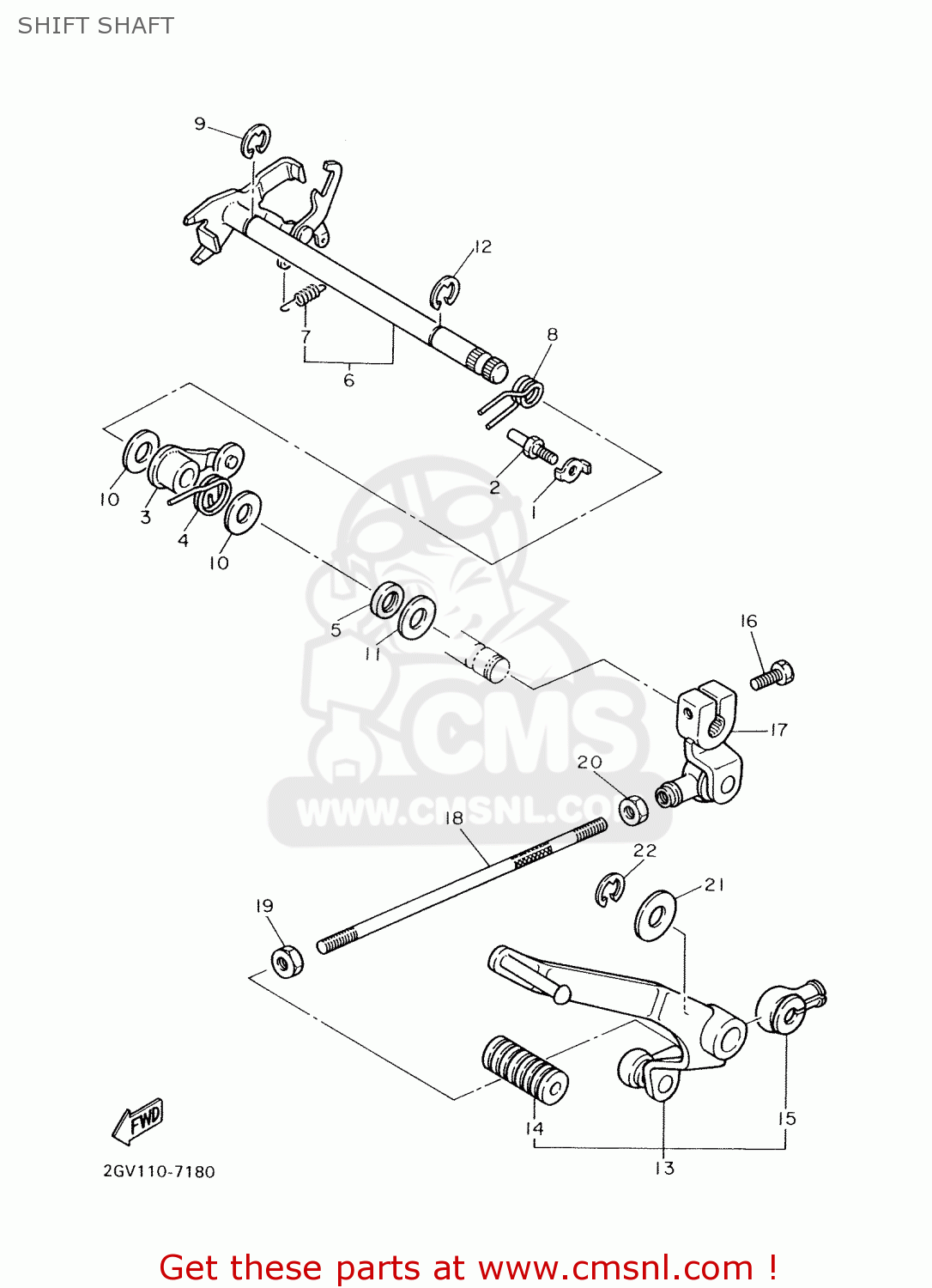 Yamaha XVS650A99 1999 5BND ENGLAND 195BN-300E2 SHIFT SHAFT - buy ...