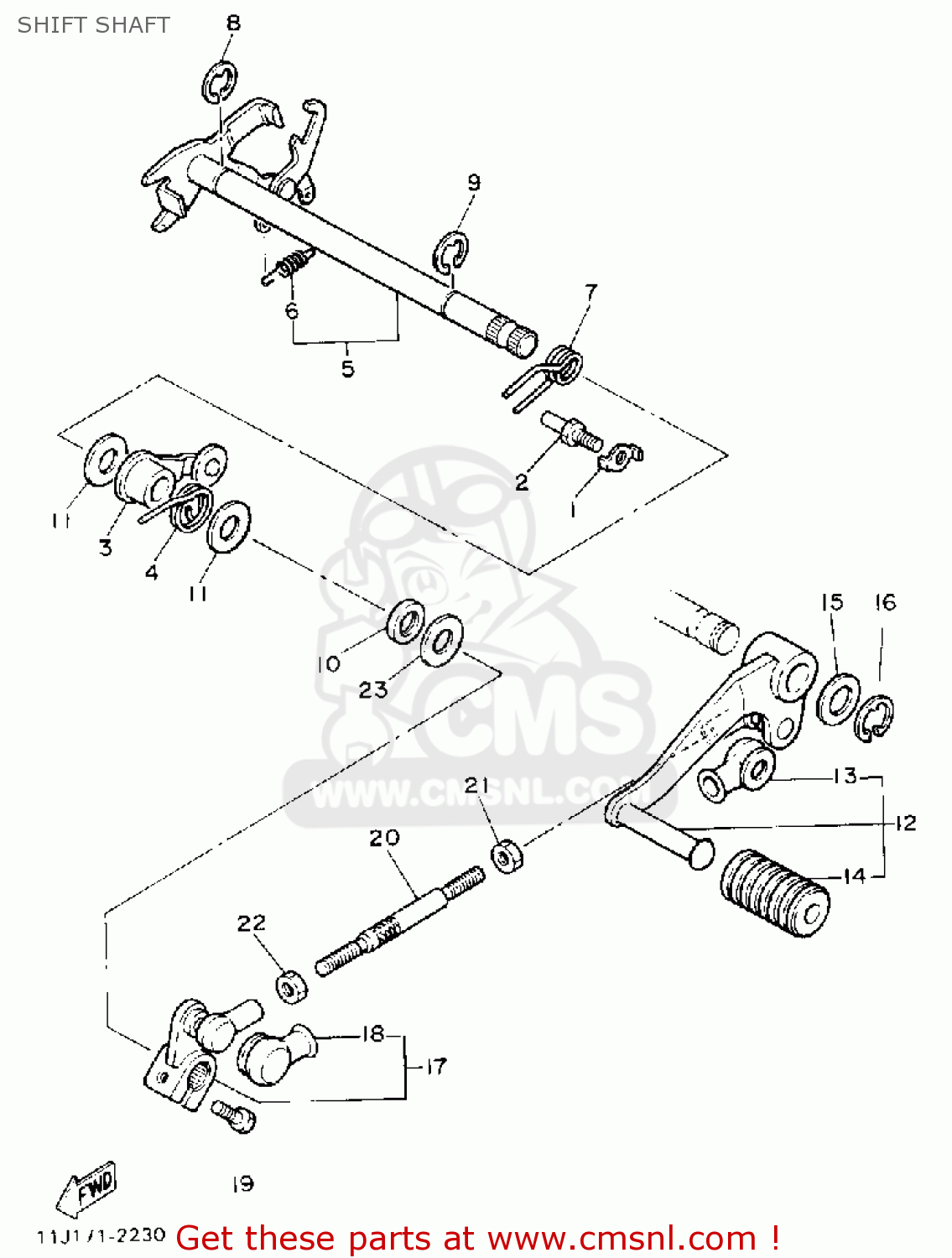 Yamaha XZ550R VISION 1982 (C) USA SHIFT SHAFT - buy original SHIFT ...