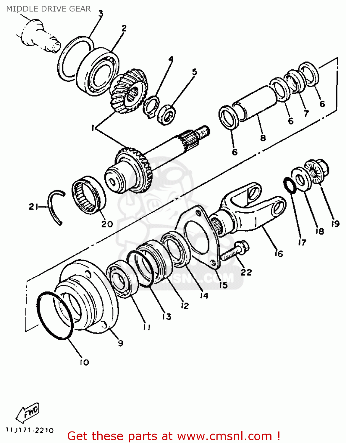 Yamaha XZ550R VISION 1983 (D) USA MIDDLE DRIVE GEAR - buy original ...