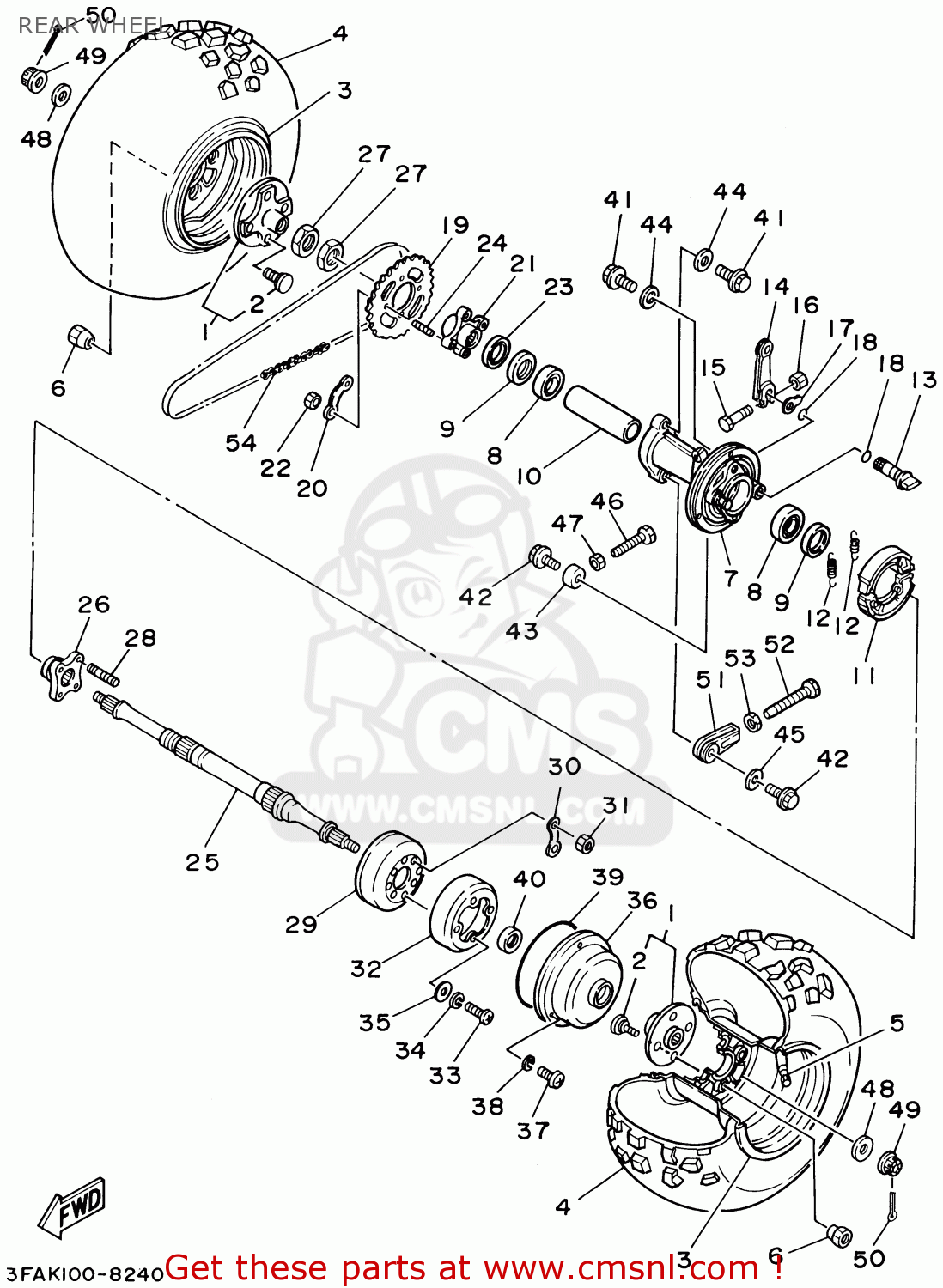 Yamaha YFA1P/PC 2002 USA EXCEPT CALIFORNIA CALIFORNIA REAR WHEEL - buy ...