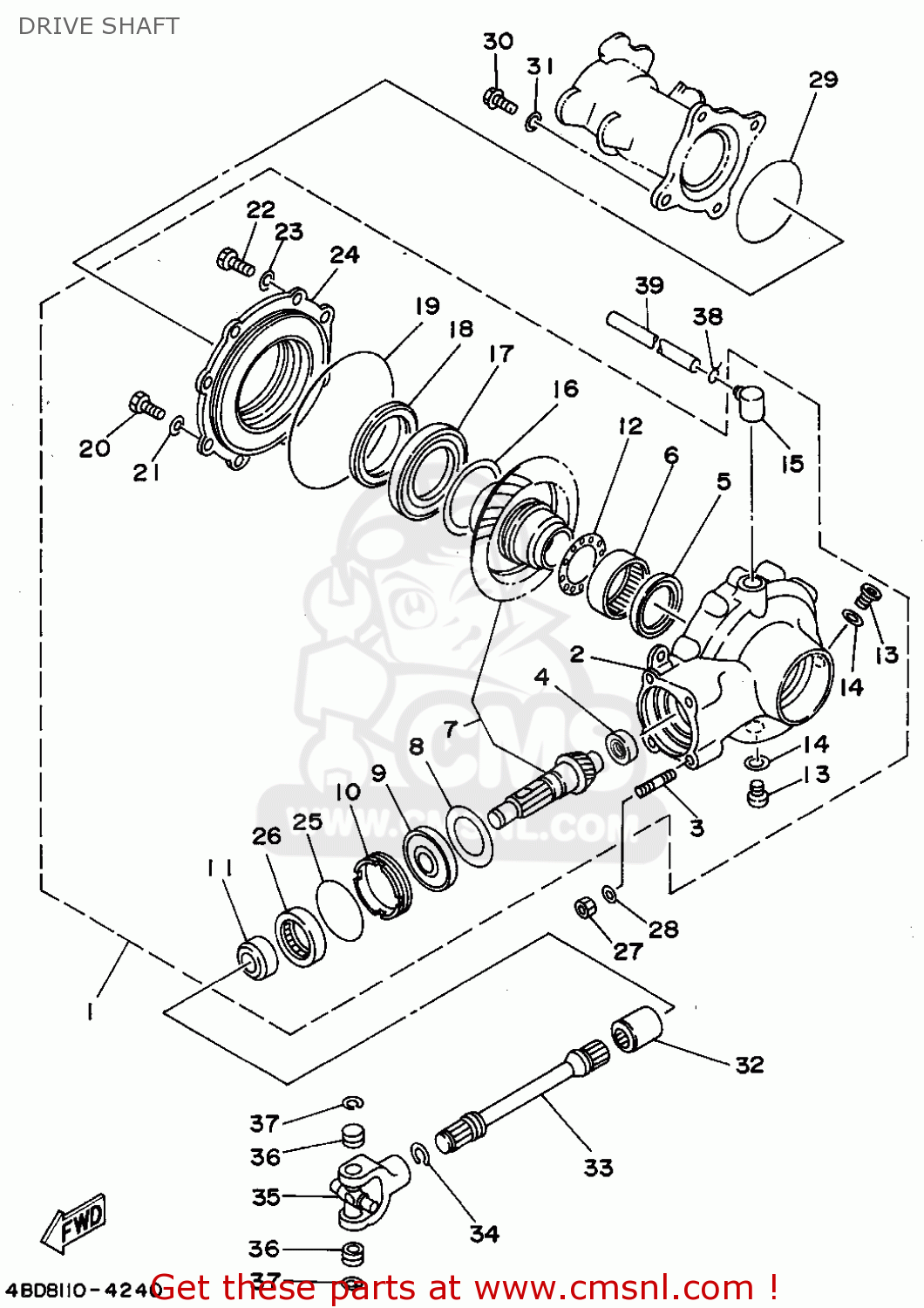 Yamaha YFB250F 1994 DRIVE SHAFT - buy original DRIVE SHAFT spares online