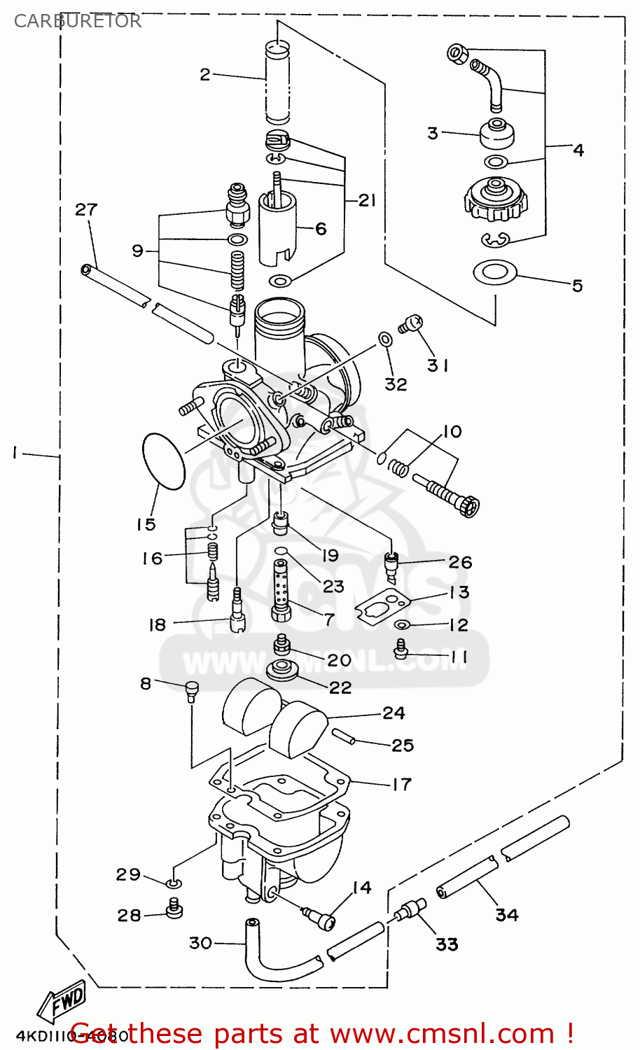 Yamaha Yfb250fwl 1999 Usa Carburetor - Buy Original Carburetor Spares 