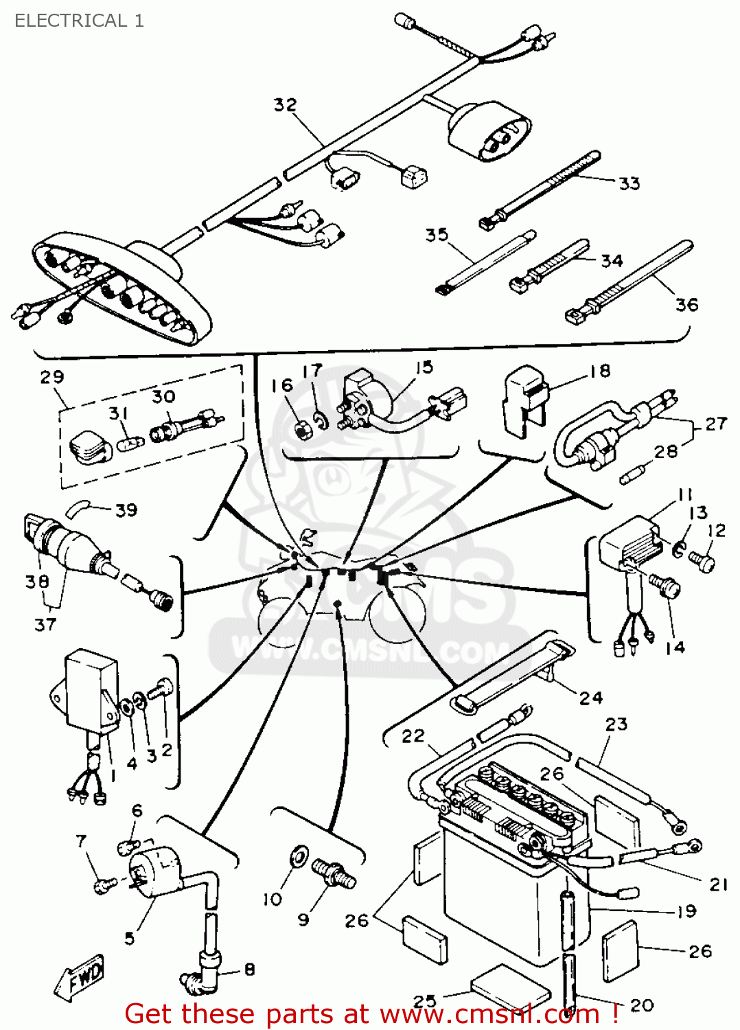 Yamaha Yfm100u Champ 1988 Electrical 1 - schematic partsfiche