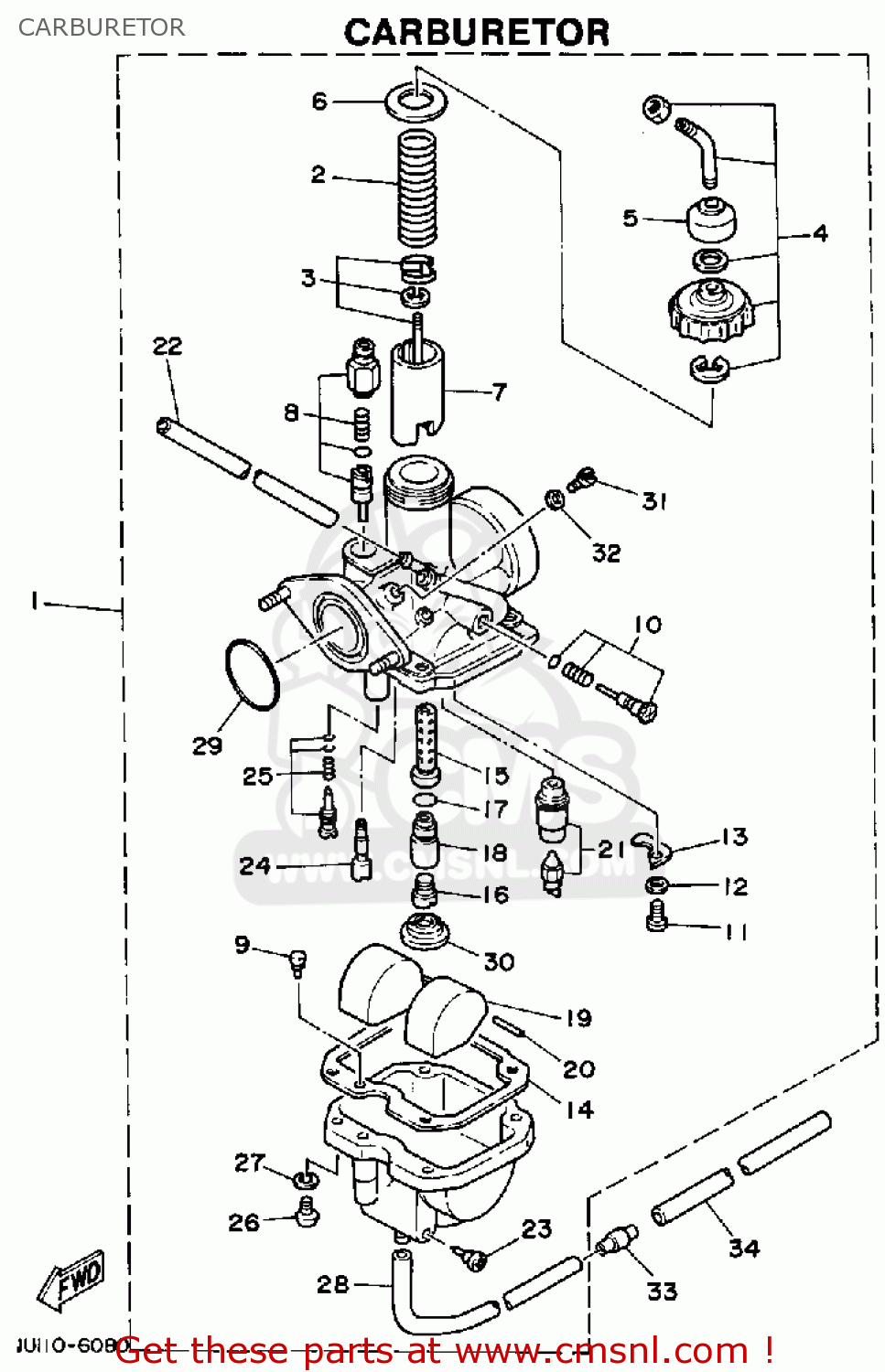 Yamaha YFM200DXT MOTO-4 1987 CARBURETOR - buy original CARBURETOR ...