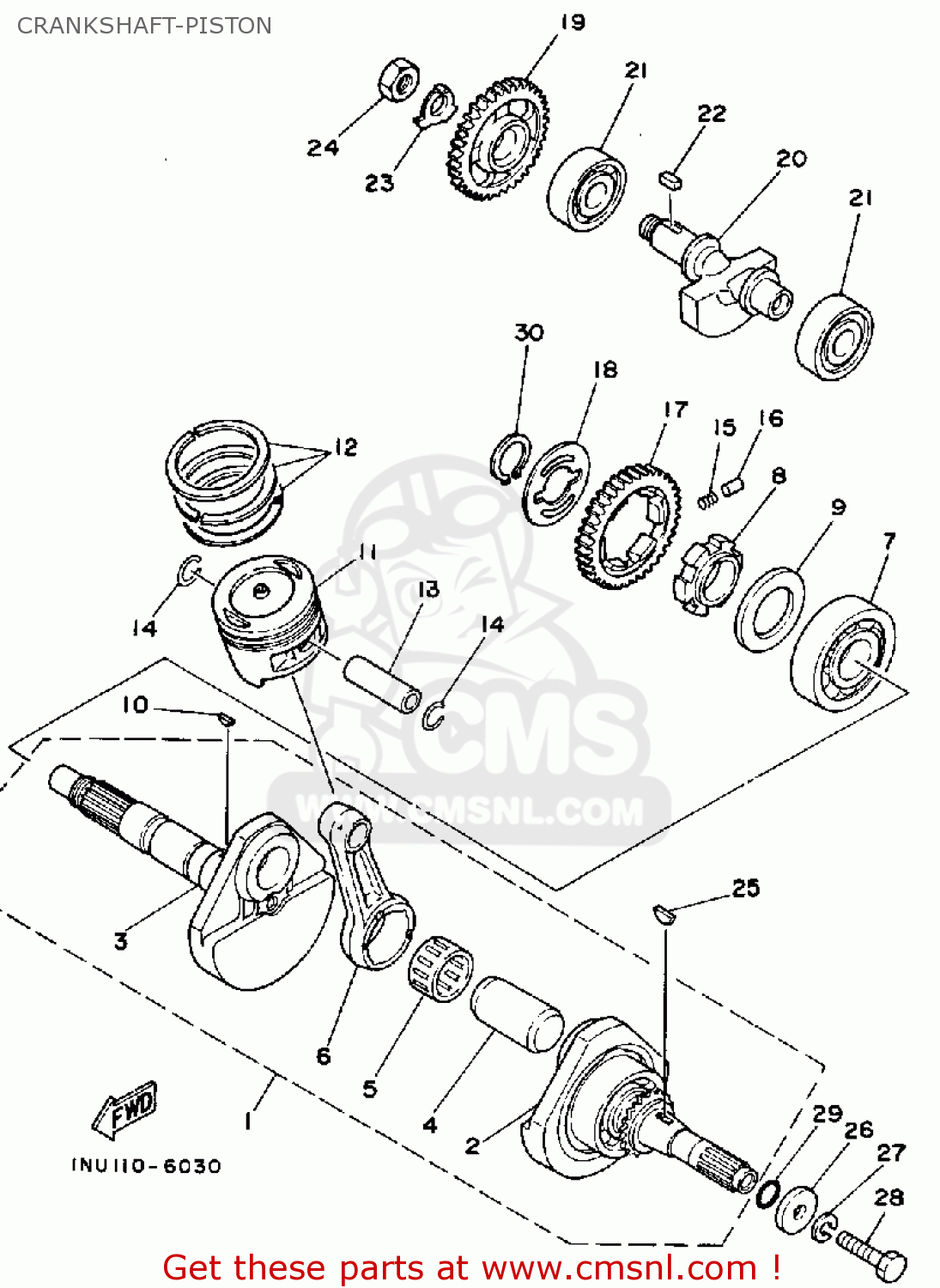 Yamaha YFM200DXT MOTO-4 1987 CRANKSHAFT-PISTON - buy original ...